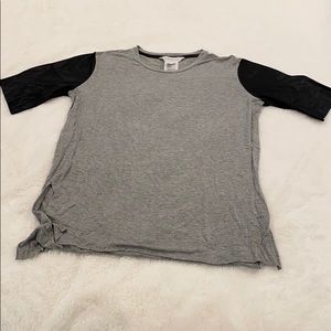 BCBGeneration Faux Leather Sleeve Tshirt